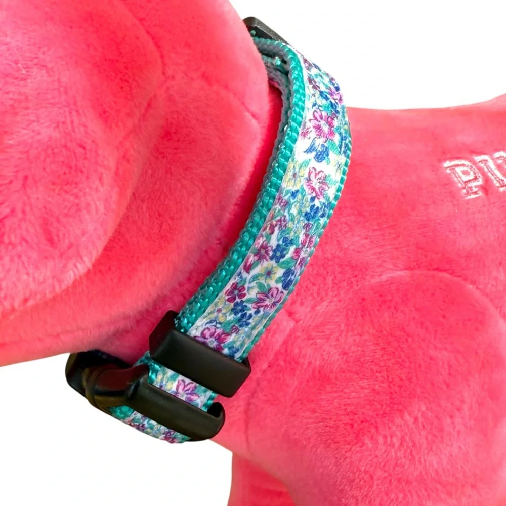 Floral Satin Adjustable XS Small Dog Puppy Collar, Chihuahua Terrier Dachshund